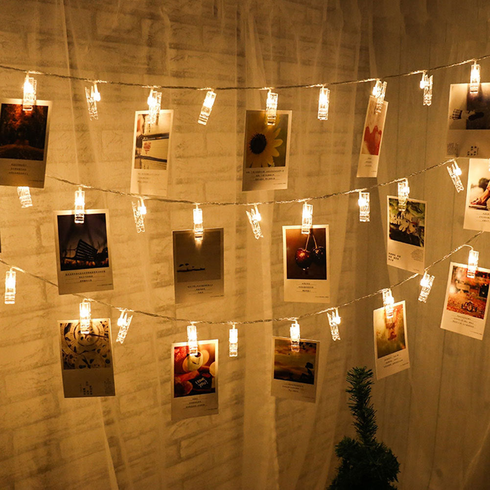 LED Photo Clip String Lights – Decorative Hanging Fairy Lights for Photos & Room Decor
