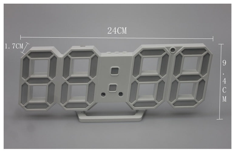 3D LED Digital Wall Clock – Large Display Modern Clock with Alarm & Temperature