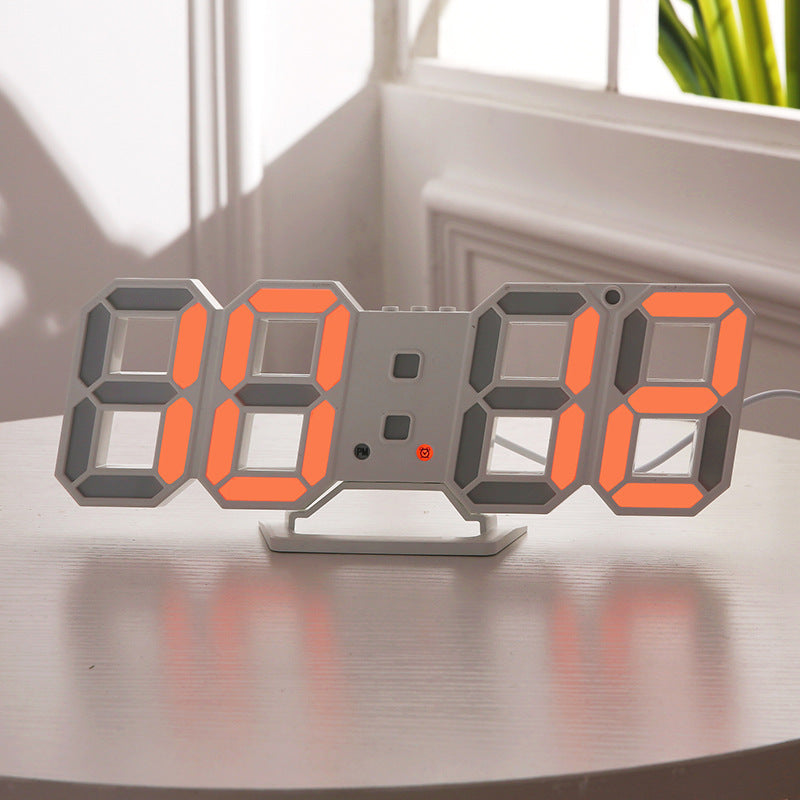 3D LED Digital Wall Clock – Large Display Modern Clock with Alarm & Temperature