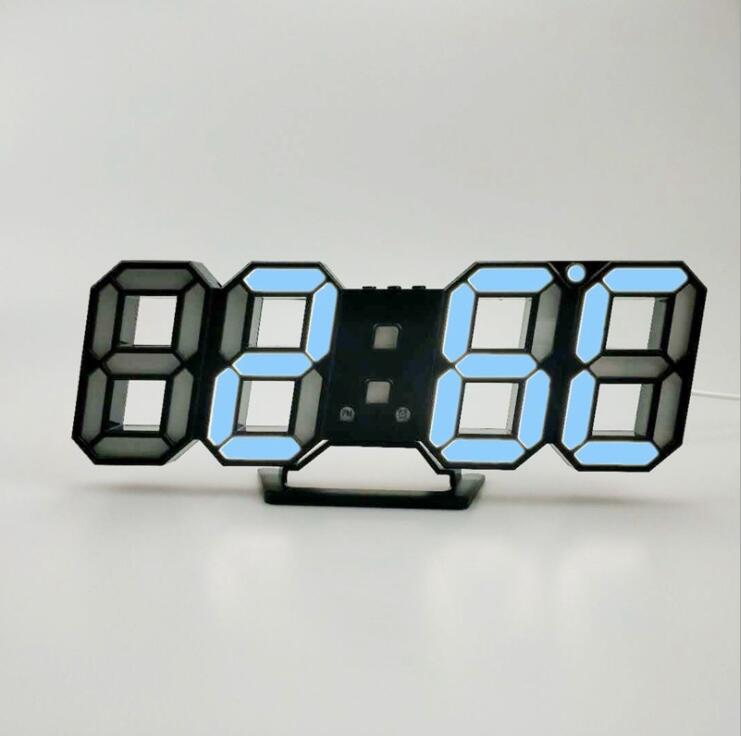 3D LED Digital Wall Clock – Large Display Modern Clock with Alarm & Temperature