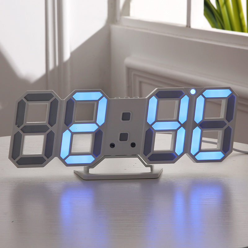 3D LED Digital Wall Clock – Large Display Modern Clock with Alarm & Temperature