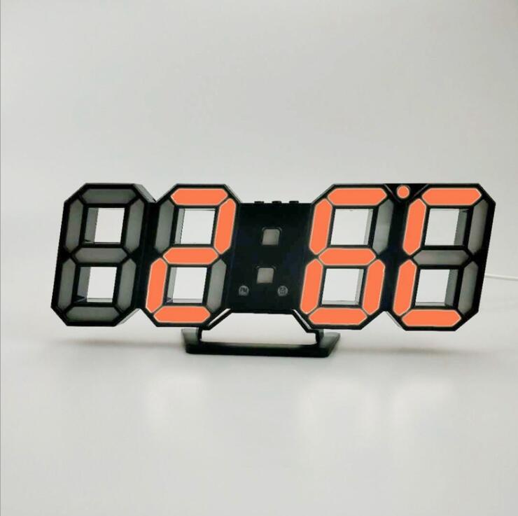 3D LED Digital Wall Clock – Large Display Modern Clock with Alarm & Temperature