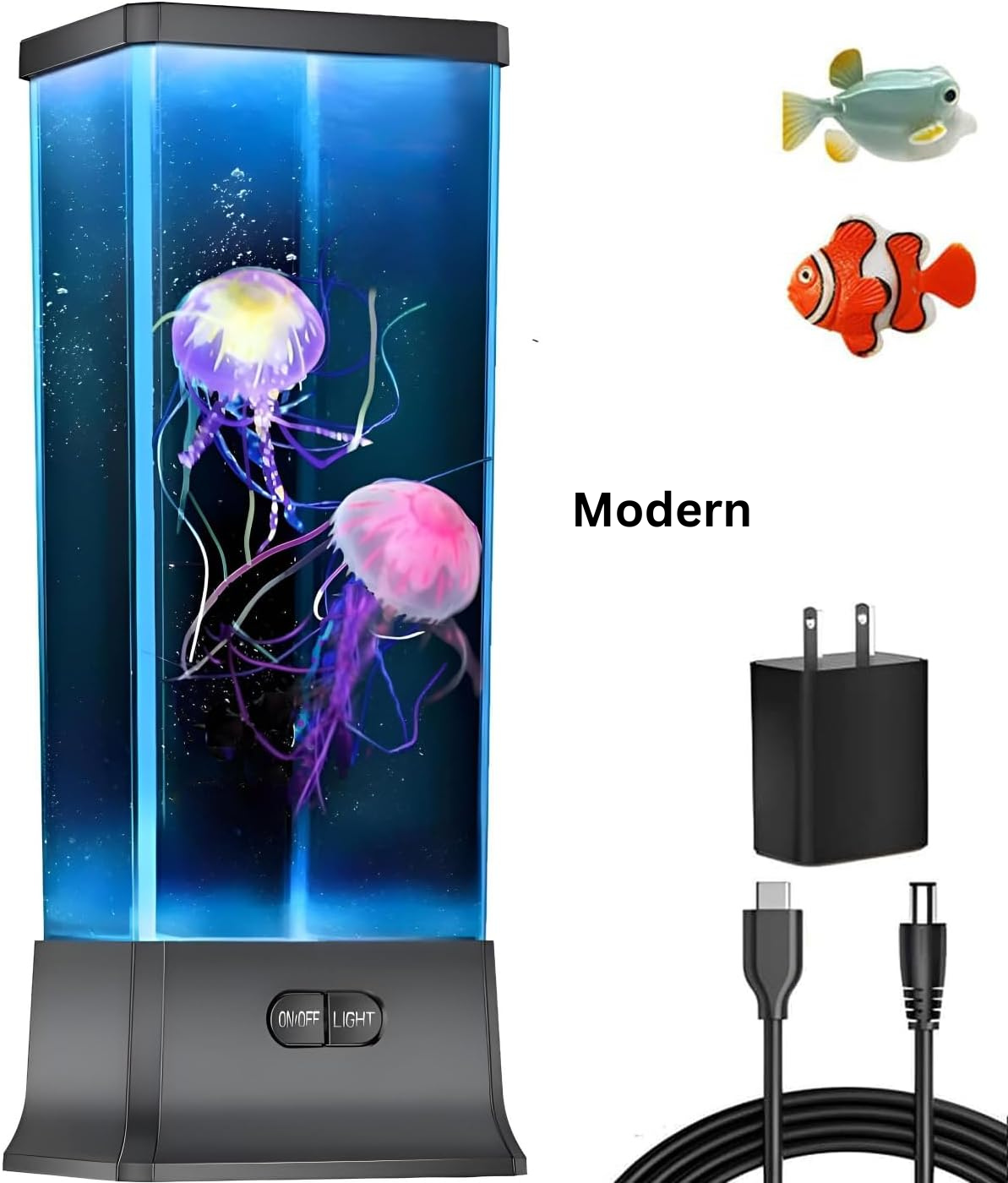 LED Jellyfish Tank Lamp – Color Changing Aquarium Night Light for Bedroom & Home Decor