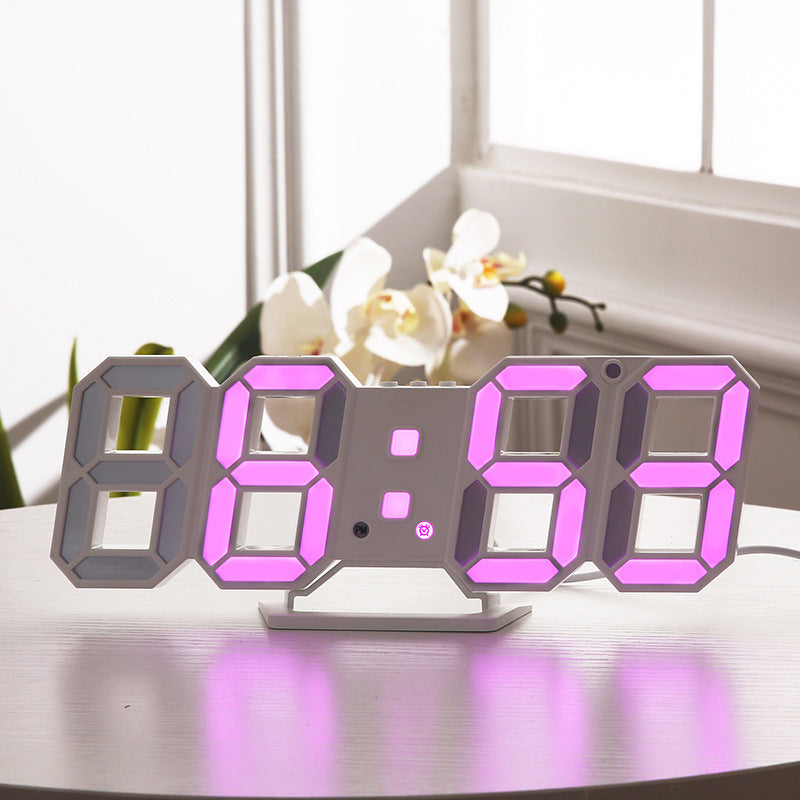 3D LED Digital Wall Clock – Large Display Modern Clock with Alarm & Temperature