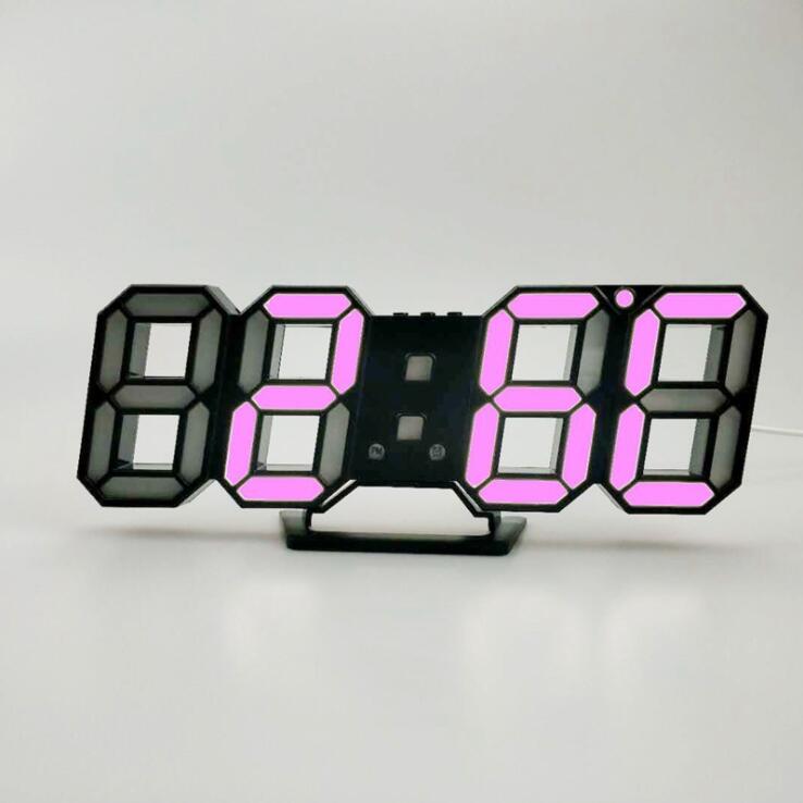 3D LED Digital Wall Clock – Large Display Modern Clock with Alarm & Temperature