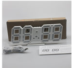 3D LED Digital Wall Clock – Large Display Modern Clock with Alarm & Temperature