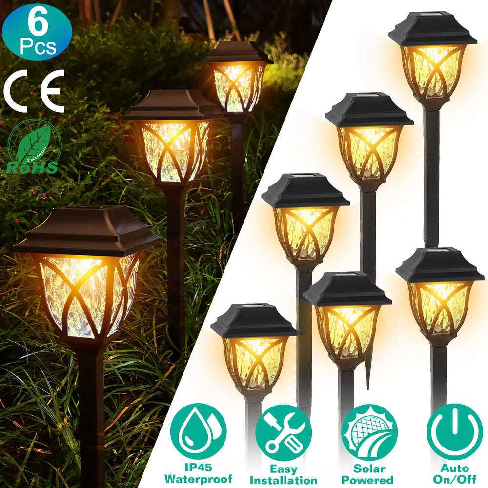6-Pack Solar Powered LED Garden Stakes – Color Changing Yard Decor Lights