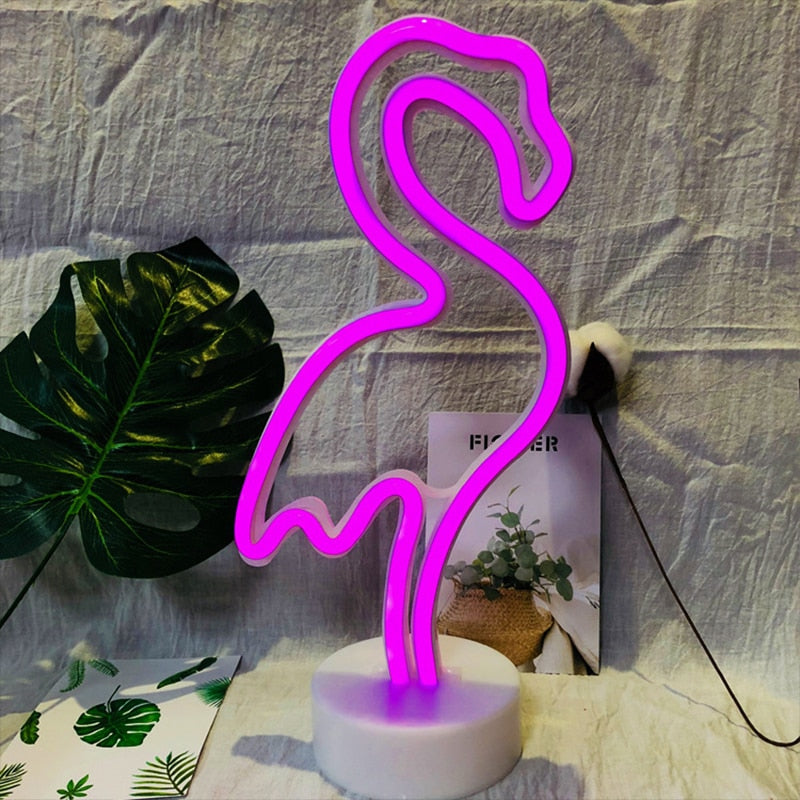 Pink Flamingo LED Neon Light Sign – Aesthetic Wall Decor for Bedroom, Bar & Party
