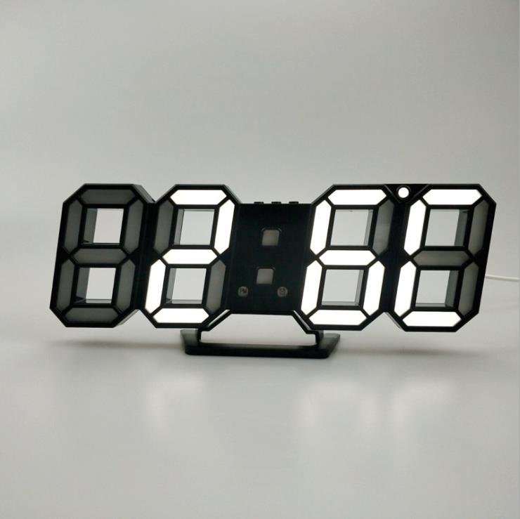 3D LED Digital Wall Clock – Large Display Modern Clock with Alarm & Temperature