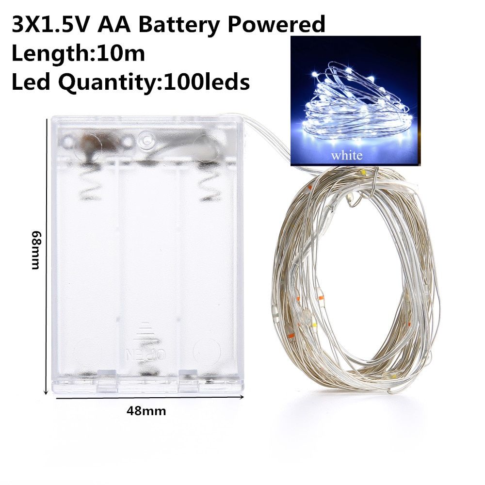 10m Battery Operated Fairy String Lights – Warm LED Decorative Lights for Home & Bedroom