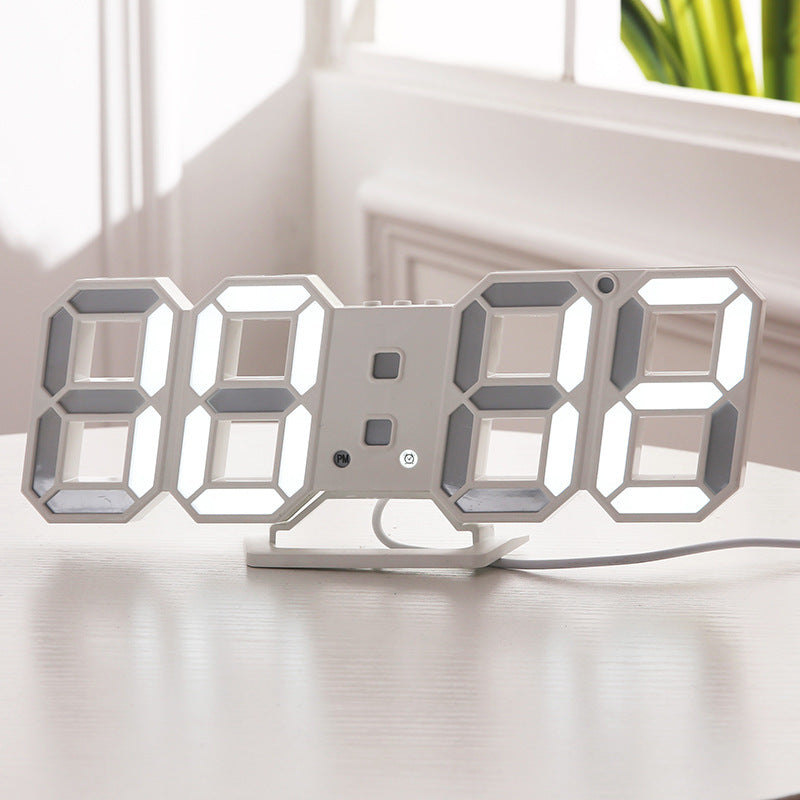 3D LED Digital Wall Clock – Large Display Modern Clock with Alarm & Temperature