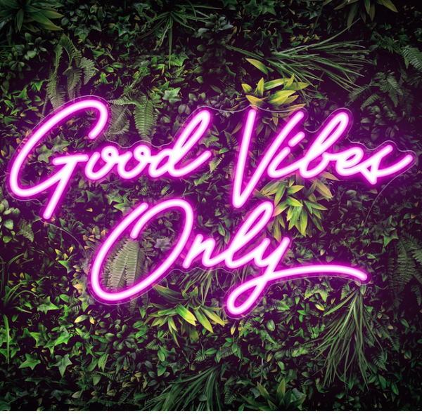 Good Vibes Only Neon Signs for Wall Decor 17.7" x 9.9" | Pink Good Vibes Only LED Sign