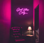 Good Vibes Only Neon Signs for Wall Decor 17.7" x 9.9" | Pink Good Vibes Only LED Sign