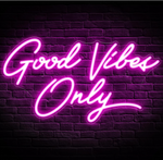 Good Vibes Only Neon Signs for Wall Decor 17.7" x 9.9" | Pink Good Vibes Only LED Sign