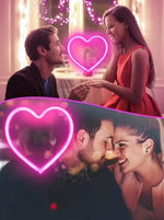 Pink Heart LED Neon Sign – Romantic Aesthetic Wall Decor for Bedroom, Wedding & Room Setup