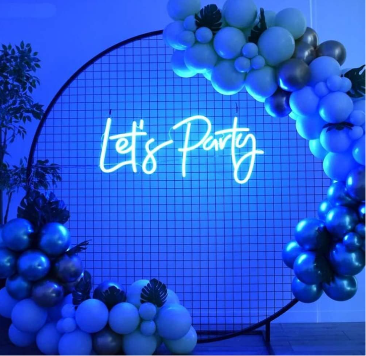 Let's Party Neon Signs for Wall Decor 18" * 8.3" with USB Chain Light modulator 5V