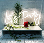 Let's Party Neon Signs for Wall Decor 18" * 8.3" with USB Chain Light modulator 5V
