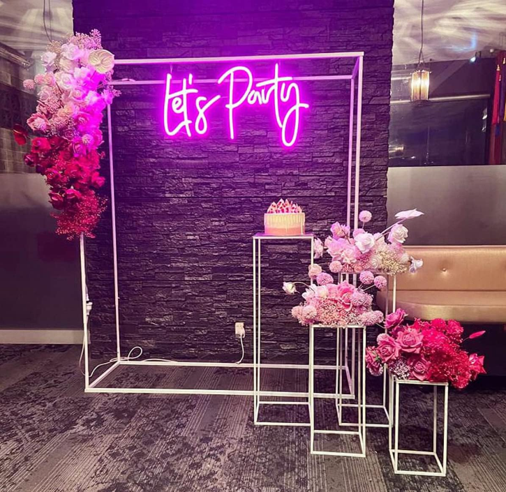 Let's Party Neon Signs for Wall Decor 18" * 8.3" with USB Chain Light modulator 5V
