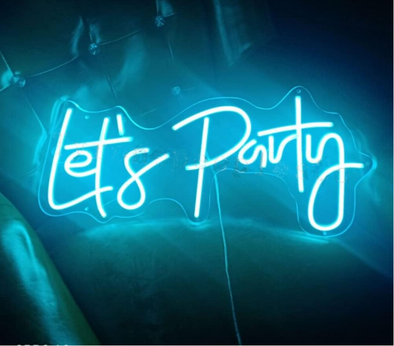 Let's Party Neon Signs for Wall Decor 18" * 8.3" with USB Chain Light modulator 5V