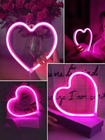 Pink Heart LED Neon Sign – Romantic Aesthetic Wall Decor for Bedroom, Wedding & Room Setup