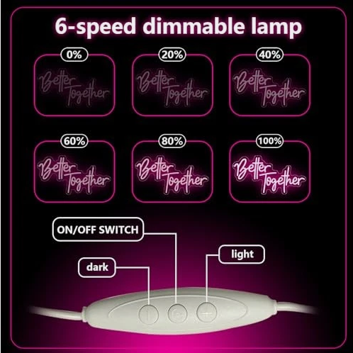 Better Together Neon Sign 16.9" x 9.1" - USB Powered LED Neon Light