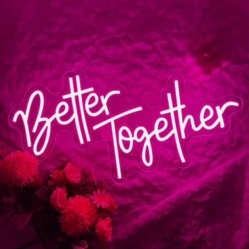 Better Together Neon Sign 16.9" x 9.1" - USB Powered LED Neon Light