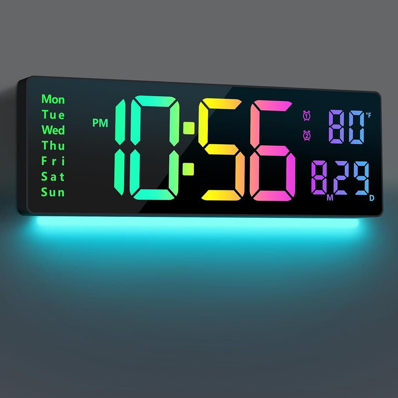 RGB LED Clock – Color Changing Digital Wall Clock with Remote Control