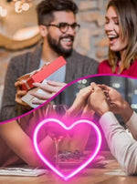Pink Heart LED Neon Sign – Romantic Aesthetic Wall Decor for Bedroom, Wedding & Room Setup