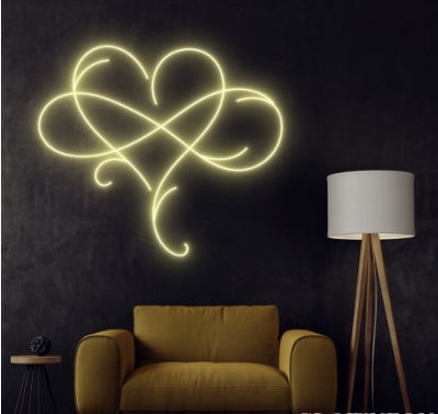 Infinity Heart LED Neon Sign – Romantic Love Wall Decor for Bedroom, Wedding & Anniversary