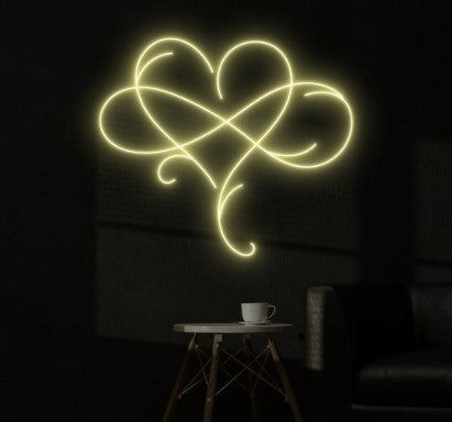 Infinity Heart LED Neon Sign – Romantic Love Wall Decor for Bedroom, Wedding & Anniversary