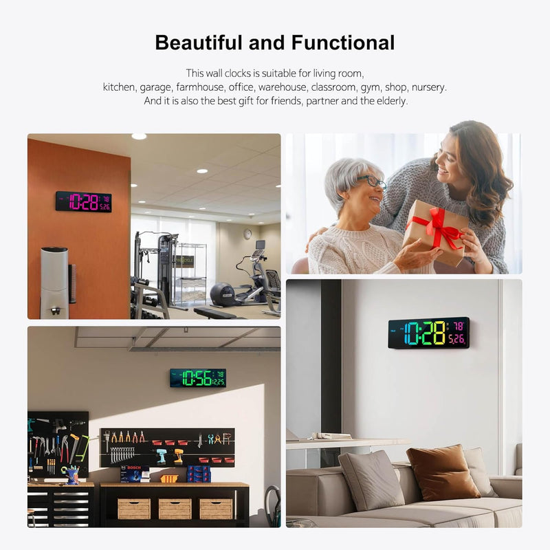 RGB LED Clock – Color Changing Digital Wall Clock with Remote Control