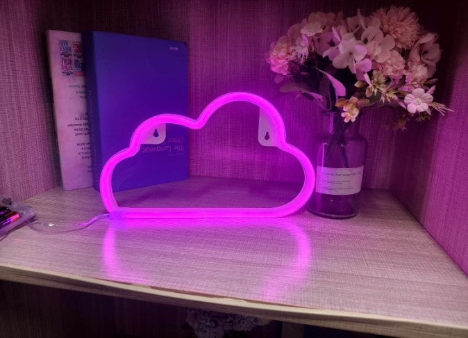 LED Neon Cloud Sign - Aesthetic Wall Light Decor for Bedroom, Nursery & Gaming Room