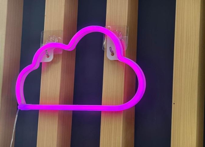 LED Neon Cloud Sign - Aesthetic Wall Light Decor for Bedroom, Nursery & Gaming Room