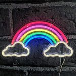 LED Neon Rainbow Cloud USB Sign - Aesthetic Wall Light for Bedroom, Kids Room & Gaming Setup
