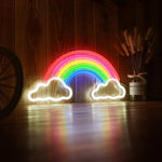 LED Neon Rainbow Cloud USB Sign - Aesthetic Wall Light for Bedroom, Kids Room & Gaming Setup