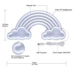 LED Neon Rainbow Cloud USB Sign - Aesthetic Wall Light for Bedroom, Kids Room & Gaming Setup