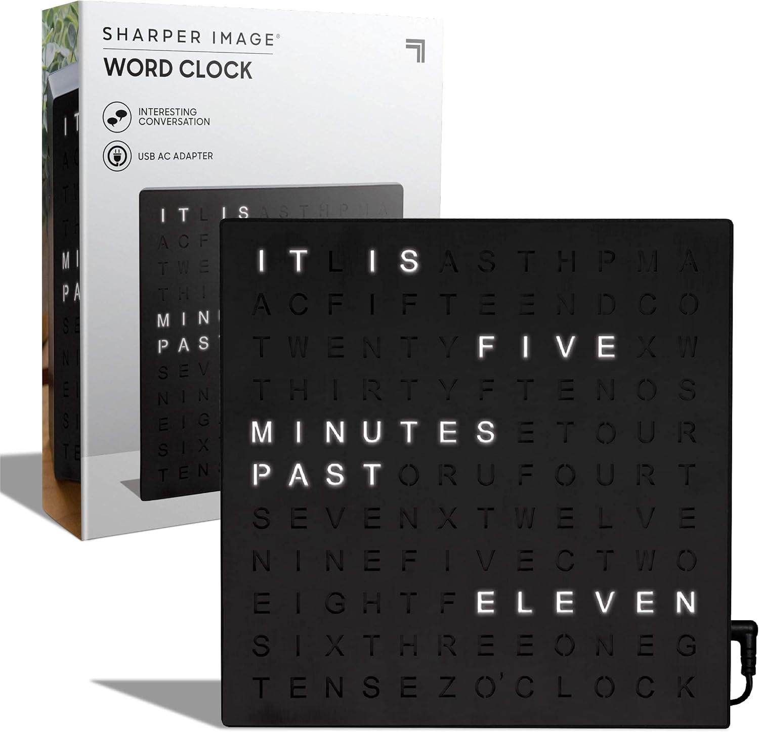 LED Word Clock – Modern Text Display Wall Clock for Home Decor