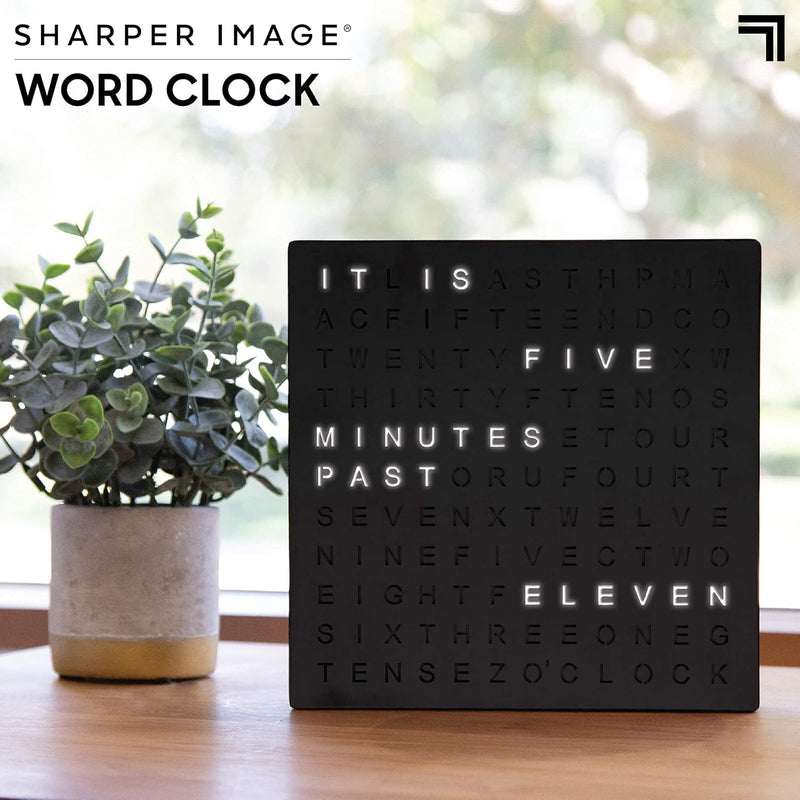 LED Word Clock – Modern Text Display Wall Clock for Home Decor