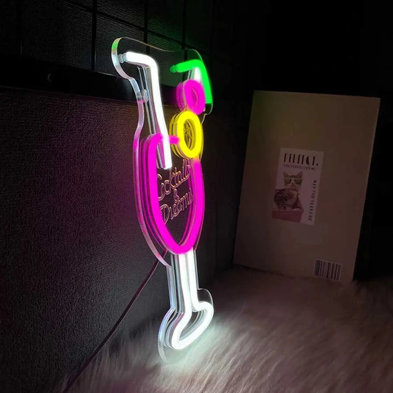 LED Neon Beer & Cocktail Signs - Bar, Man Cave & Home Pub Wall Decor
