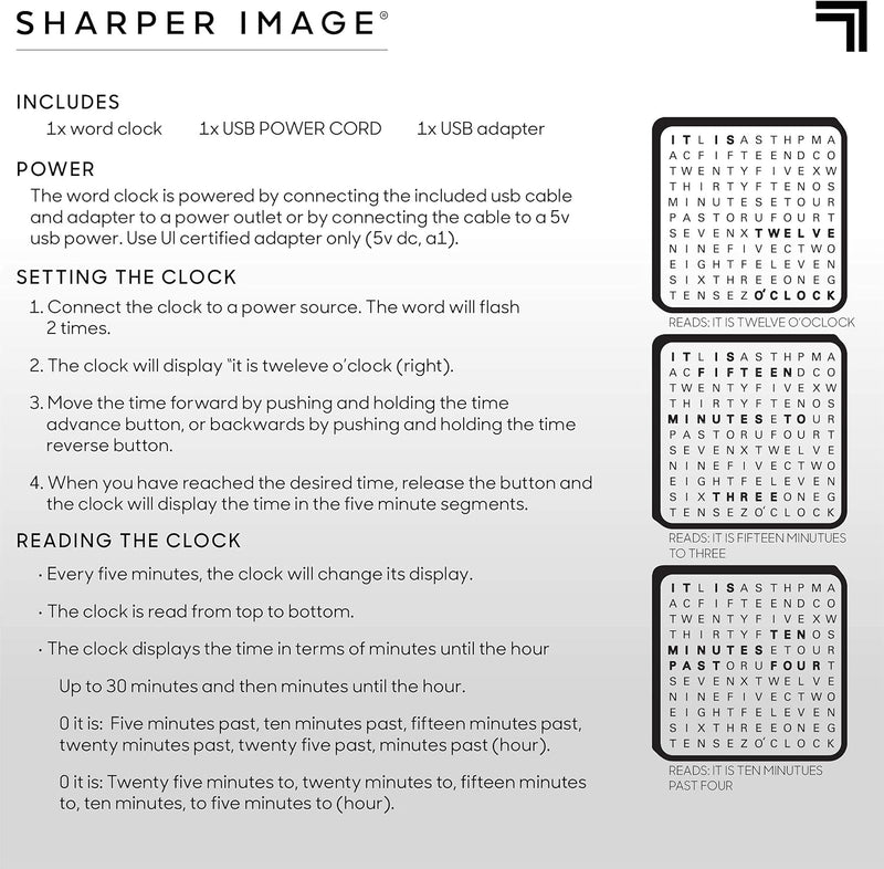 LED Word Clock – Modern Text Display Wall Clock for Home Decor