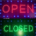 Open/Closed LED Business Sign - Bright Neon Wall Light for Store, Café & Shop