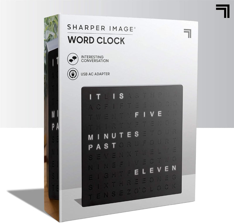 LED Word Clock – Modern Text Display Wall Clock for Home Decor