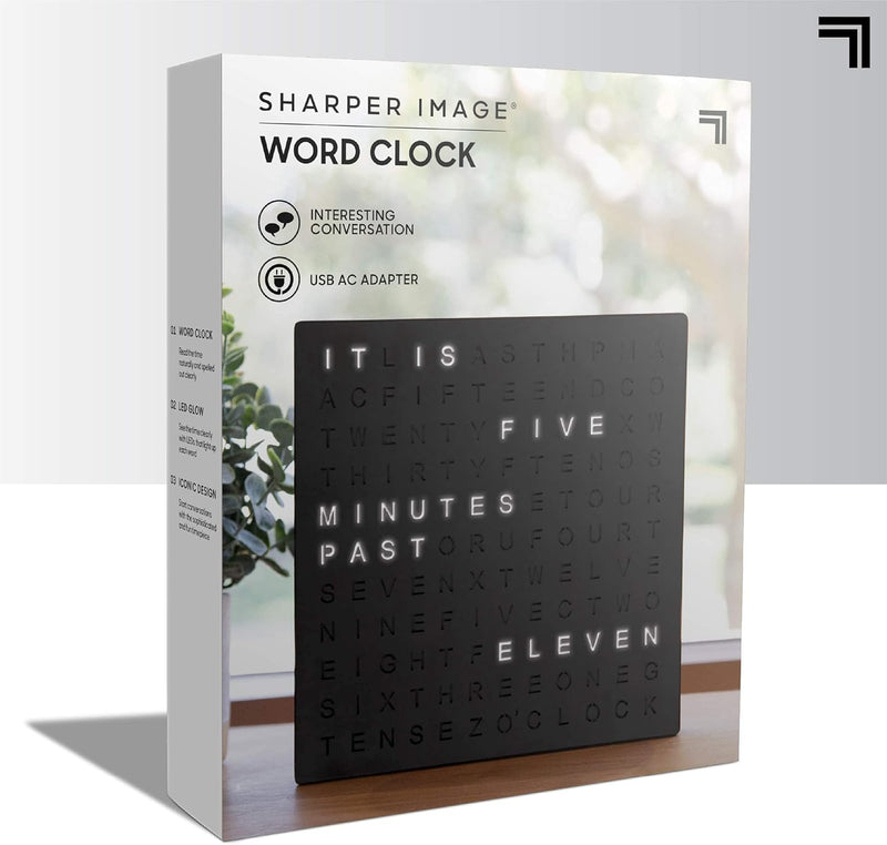 LED Word Clock – Modern Text Display Wall Clock for Home Decor