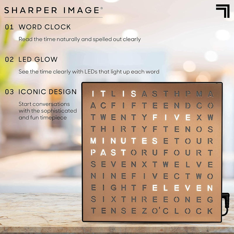 LED Word Clock – Modern Text Display Wall Clock for Home Decor