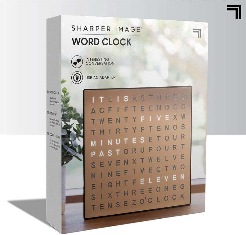 LED Word Clock – Modern Text Display Wall Clock for Home Decor