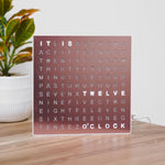 LED Word Clock – Modern Text Display Wall Clock for Home Decor