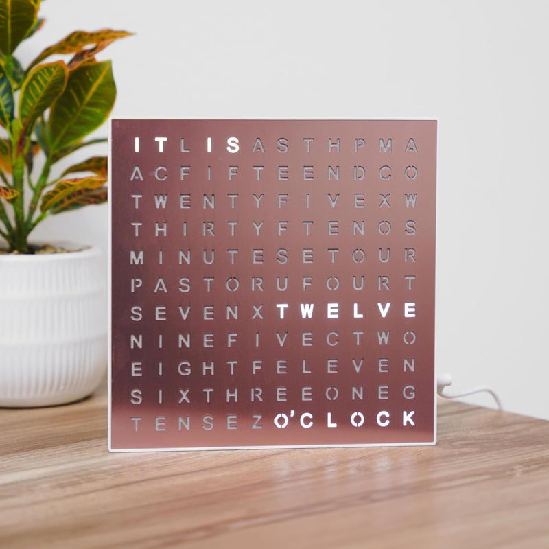 LED Word Clock – Modern Text Display Wall Clock for Home Decor