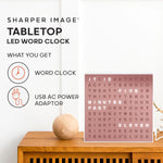 LED Word Clock – Modern Text Display Wall Clock for Home Decor
