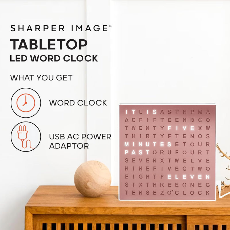 LED Word Clock – Modern Text Display Wall Clock for Home Decor