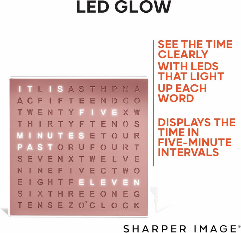 LED Word Clock – Modern Text Display Wall Clock for Home Decor